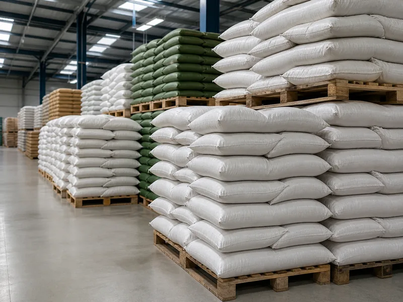 Bagged feed consignments prepared for distribution